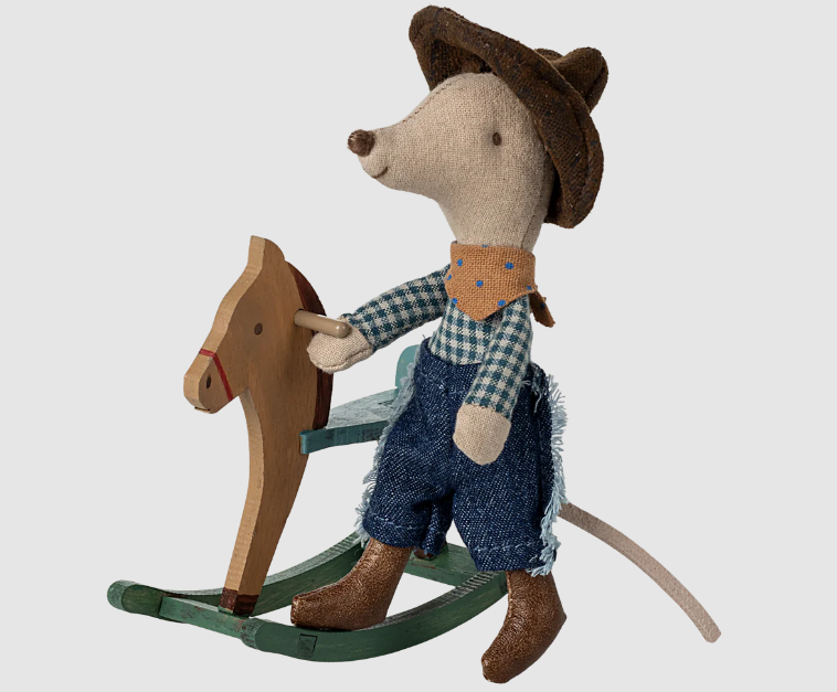 Cowboy Mouse on Rocking Horse, Little Brother