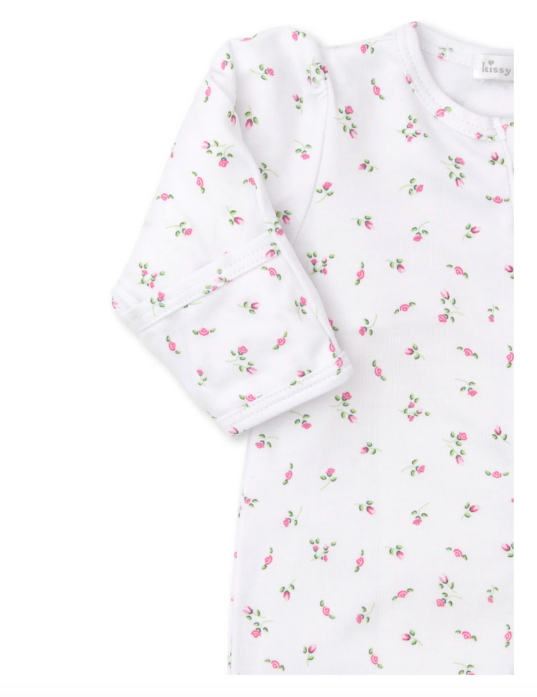 Garden Roses Footie w/Zip Ruffle