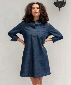 Scottie Chambray Dress Rinsed