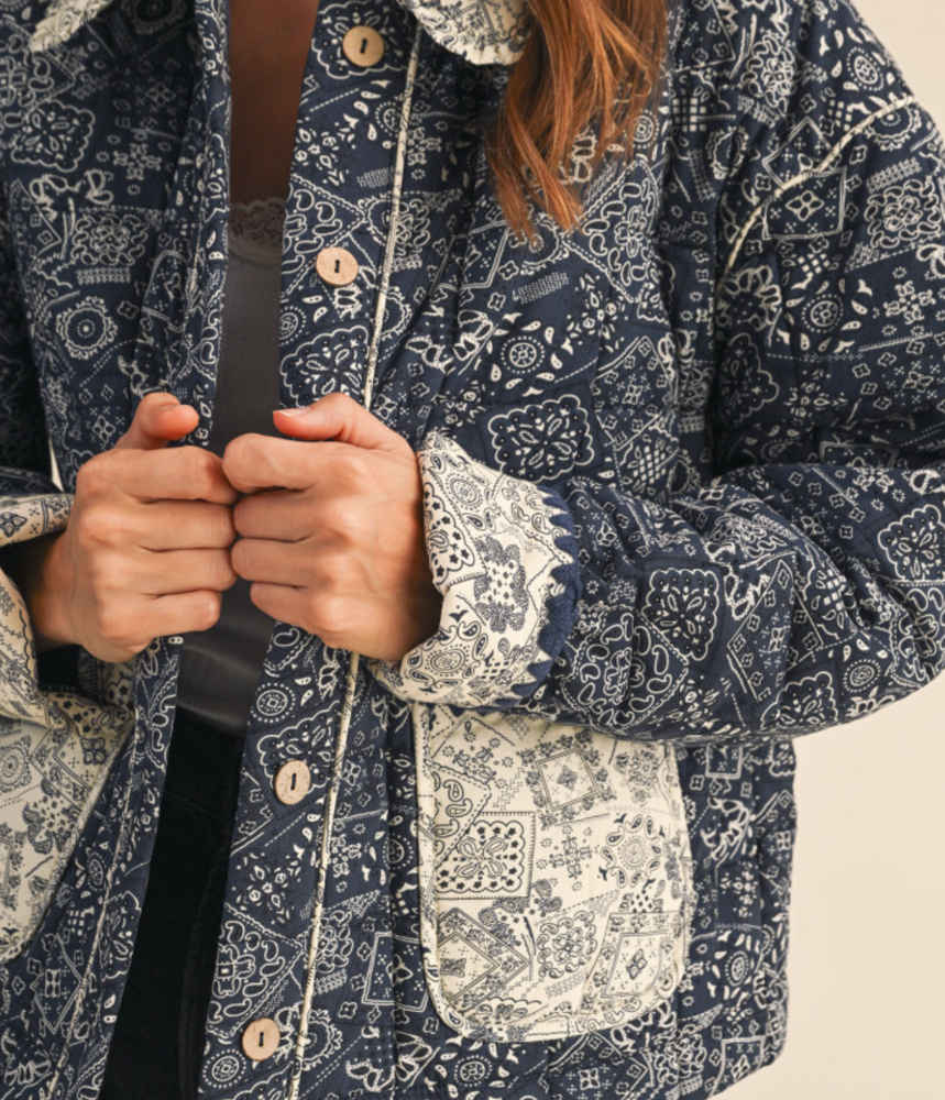 Bandana Quilt Jacket Denim
