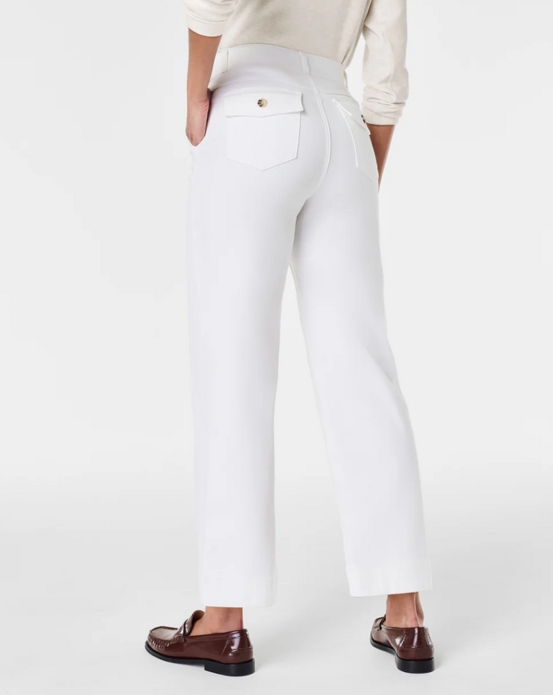 Stretch Twill Cropped Pant White