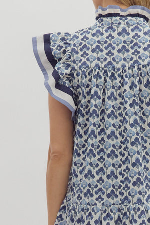 Navy SS Floral Dress