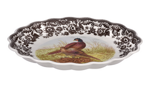 Woodland Oval Fluted Dish 14.5 Inch, Pheasant
