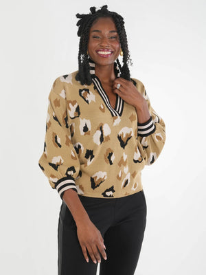 Lolli Sweater  Cocoa Brushed Cheetah
