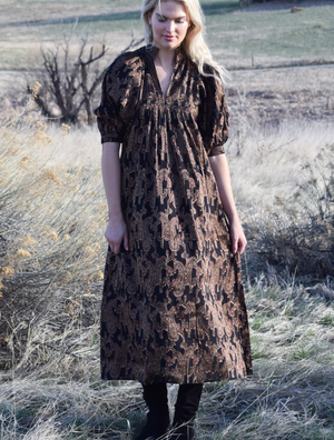 Paisley High Neck Midi