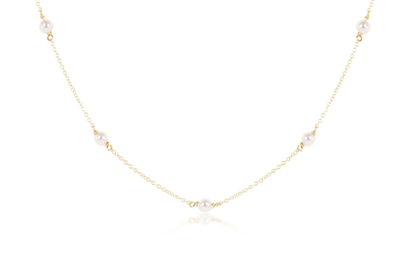 15" Choker Simplicity Chain Gold 4mm Pearl