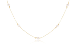 15" Choker Simplicity Chain Gold 4mm Pearl