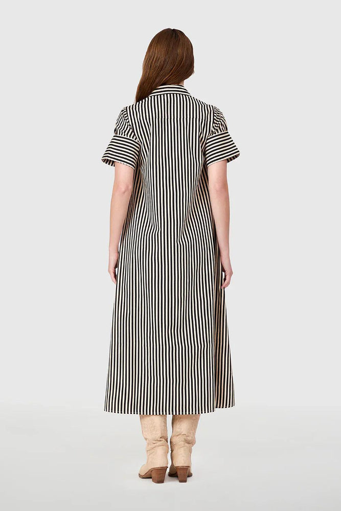 Gibbons Dress Ganache Pinstripe
