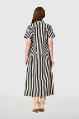 Gibbons Dress Ganache Pinstripe