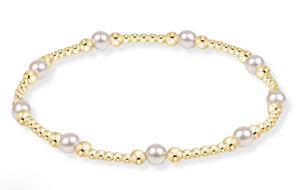 Classic Purpose Pattern 4mm Bead Bracelet - Pearl