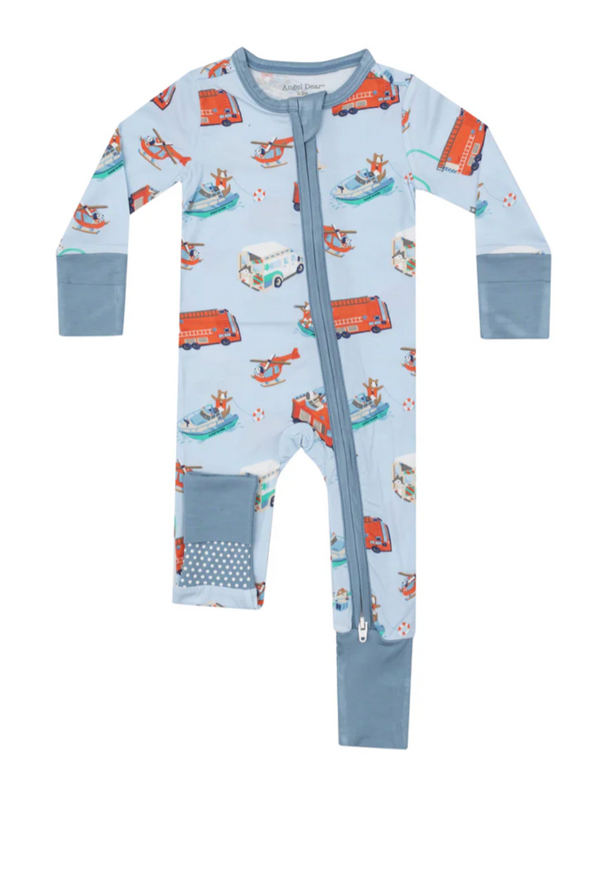 Rescue Vehicle Dogs Zipper Romper