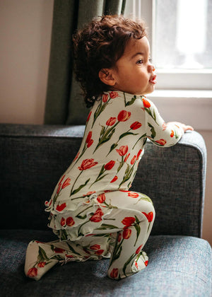 Tulip Luxe Stretch Ruffle Footed Romper