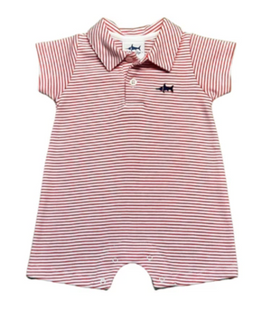 Polo Onesie - Red Stripe