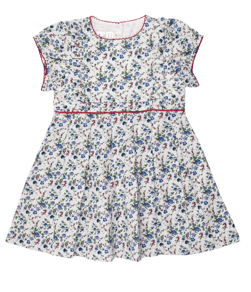 Blue Floral Pleated Dress/Infant