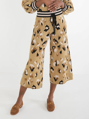 Teddy Crop Trouser Cocoa Brushed Cheetah