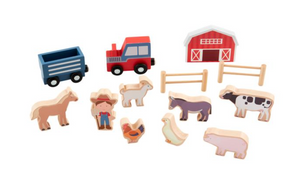 Wood Farm Toy Set