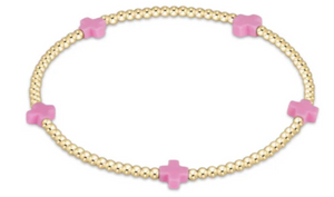 Egirl Signature Cross Gold Small 2mm - Bright pink