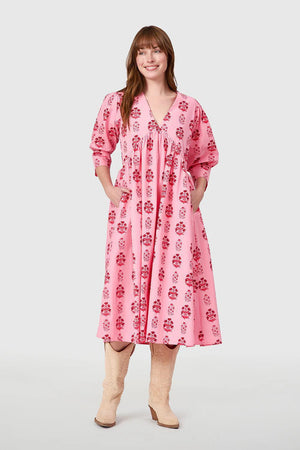 Ingrid Dress - Scarlet Blossom