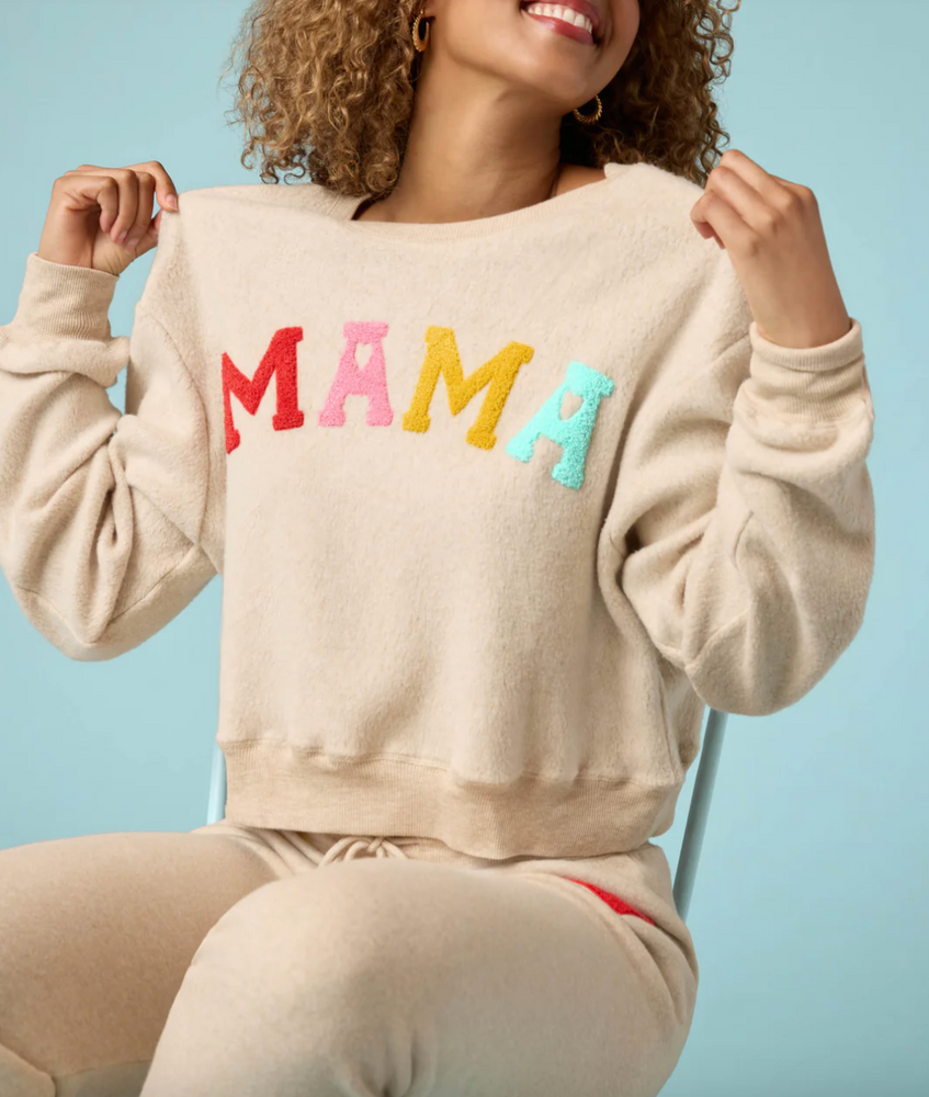 For the Mama's Embroidered Long Sleeve Top