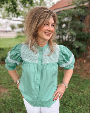 Sutton Blouse Aqua