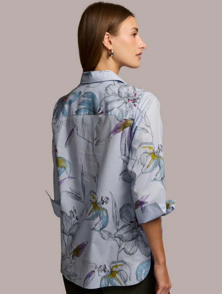Charlotte 3/4 Sleeve Lily Print Top