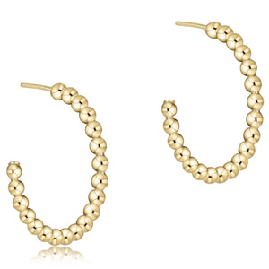 Beaded Classic 1.25: Post Hoop 4mm Gold