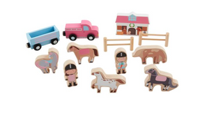 Wood Horse Toy Set