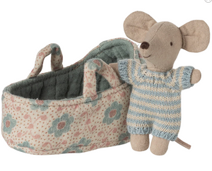 Baby mouse in carry cot - Blue