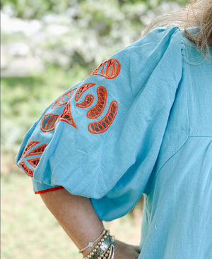 High Neck Dress Blue