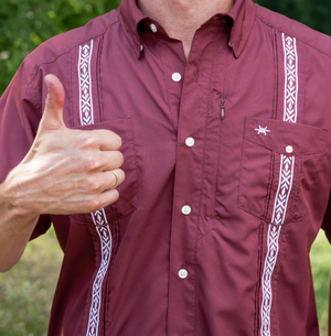 Guayabera Libre Solid Maroon