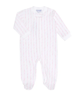 Pink Twirls Zipper Footie