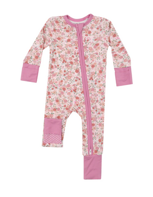 Pretty Calico Zipper Romper