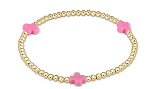 Egirl Signature Cross Gold 3mm - Bright Pink