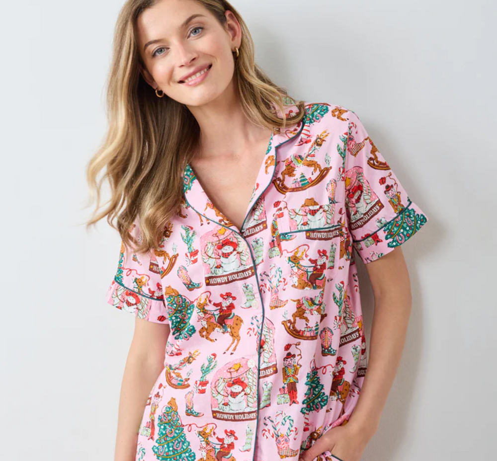 Cowboy Christmas PJ Short Set
