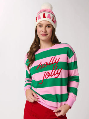 Holly Jolly Striped Sweatshirt