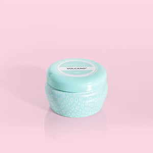 Volcano Aqua Printed Mini Tin Candle 3 oz