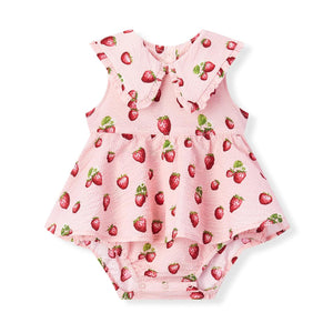 Strawberry Ruffle Collar One Piece Dress