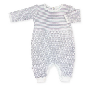 Grey Knit Romper w/ White Trim