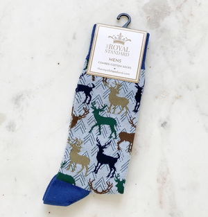 Men's Stag Socks Gray/Navy/Green