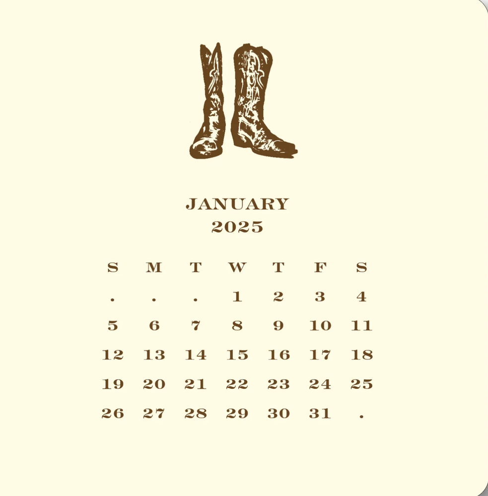 Cowboy Calendar with Easel
