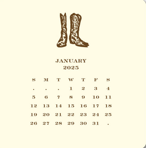 Cowboy Calendar with Easel
