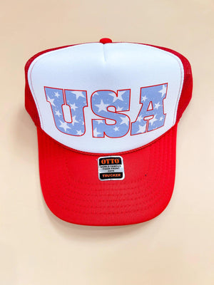 USA Stars Trucker Hat w/Chain