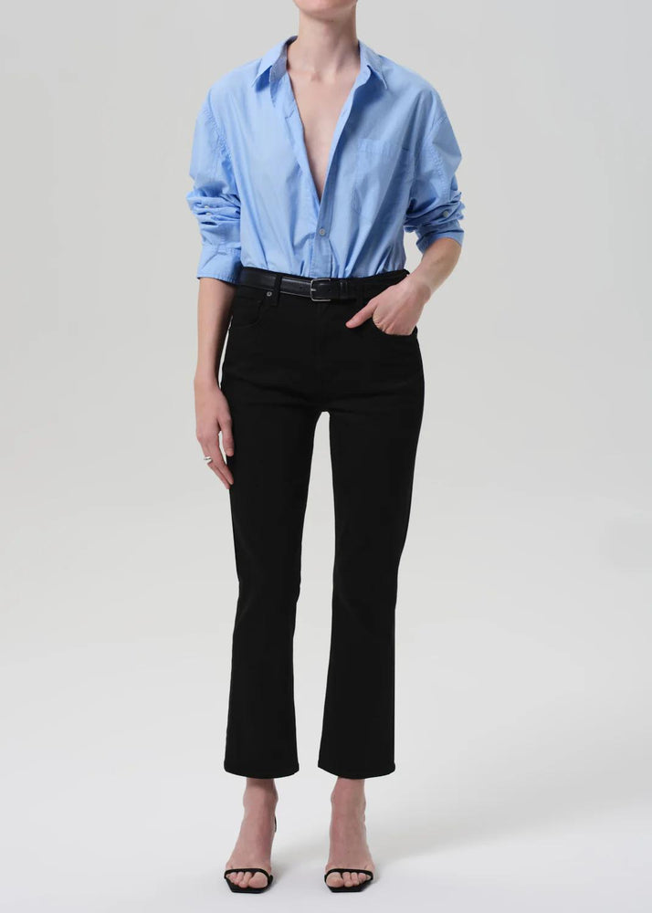 Isola Mid Rise Cropped Boot In Plush Black