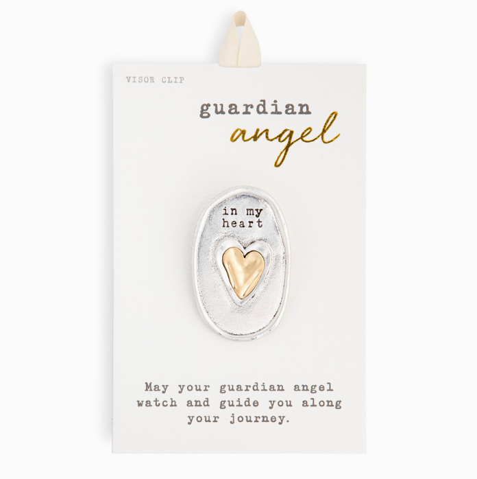 Guardian Angel Visor Clip Heart