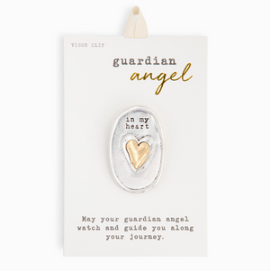 Guardian Angel Visor Clip Heart