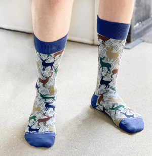 Men's Stag Socks Gray/Navy/Green