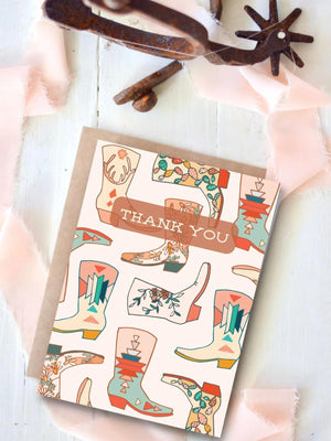 Western Boots Thank You Card