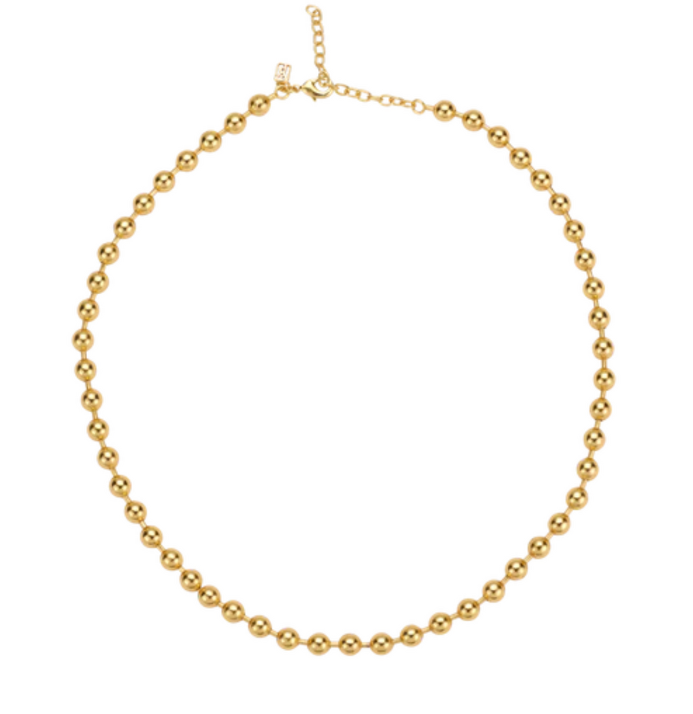 Foundry Ball Necklace Gold Plate 18"