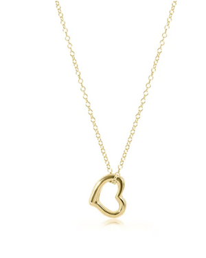 16" Necklace On Card - Love Gold Charm