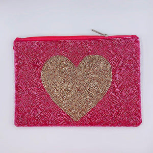 Hot Pink & Gold Valentine Clutch